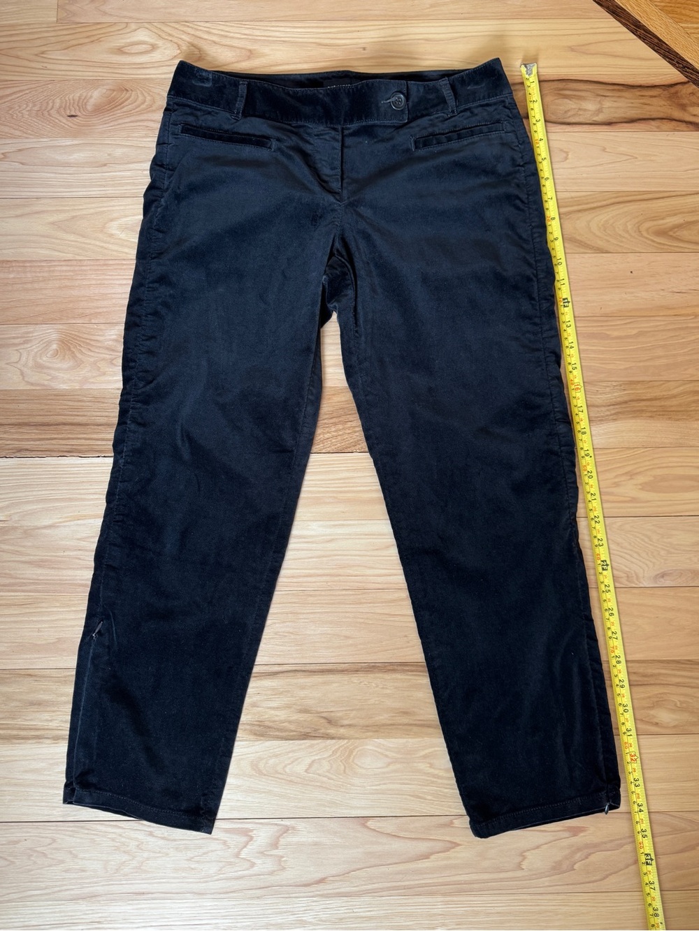 The Limited Black Velvet Drew Fit Pants with Ankle Zippers